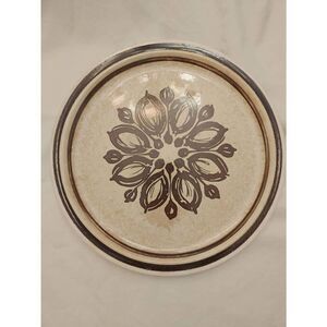 Vintage Daekor Matt Ironstone Beige/Brown Floral Oven To Table Plate
